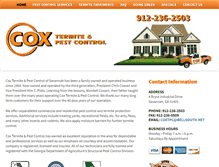 Tablet Screenshot of coxtermiteandpestcontrol.com